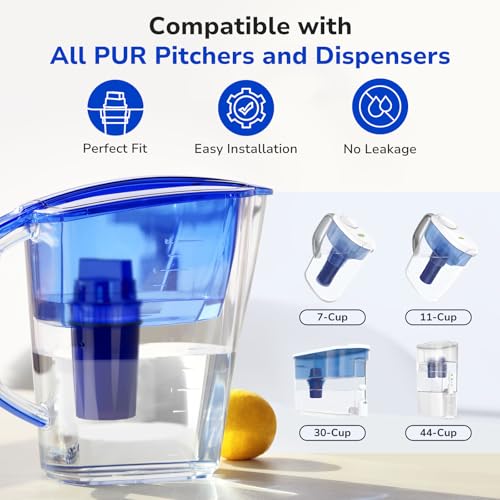 Fil-Fresh 4-Pack Water Filter Replacement for All PUR, PURPlus Water Pitchers and Dispensers, Replace PPF900Z, NSF Certified, Advanced Version - My Kitchen Products