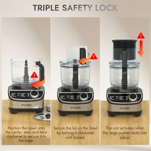 FIMEI 12-Cup Food Processor and Vegetable Chopper, 600W Electric Food Chopper for Slicing, Shredding, Chopping, Pureeing, Dough, Baby Food Maker, Large Feed Chute, Dishwasher Safe Bowl - My Kitchen Products