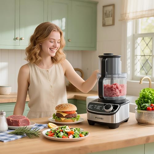 FIMEI 12-Cup Food Processor and Vegetable Chopper, 600W Electric Food Chopper for Slicing, Shredding, Chopping, Pureeing, Dough, Baby Food Maker, Large Feed Chute, Dishwasher Safe Bowl - My Kitchen Products