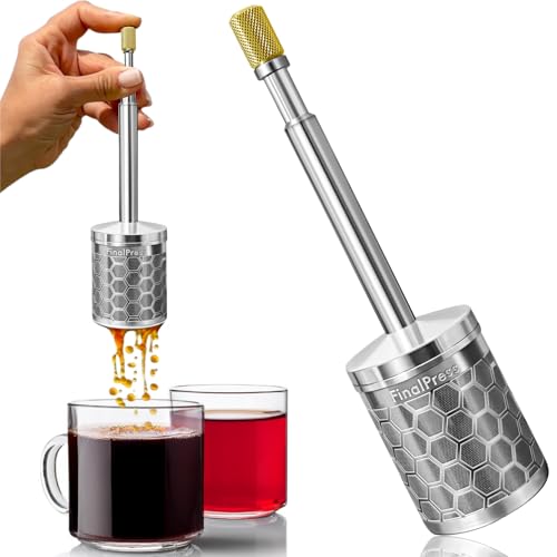 FinalPress Original Coffee & Tea Maker – Portable Stainless Steel Micro French Press – Patented 3-in-1 Technology for Hot, Iced & Cold Brew – Perfect for Home, Camping & Travel - My Kitchen Products
