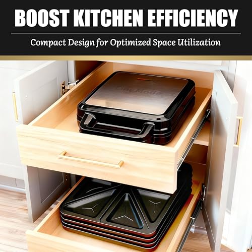 FineMade Belgian Waffle Maker with Removable Plates, Waflera Electrica, Large Waffle Iron, 3 in 1 Panini Grill Press Breakfast Sandwich Maker, Electric Griddle, Grilled Cheese Maker, Breakfast Station - My Kitchen Products