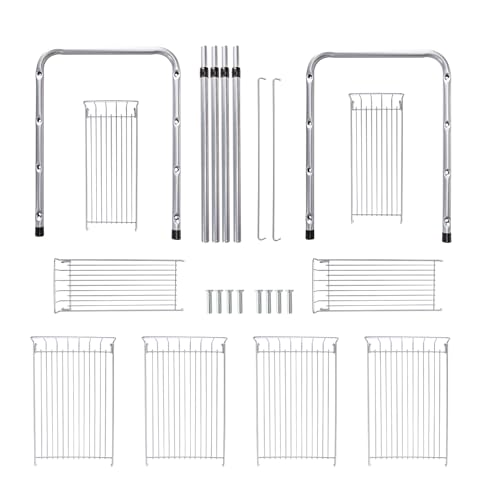 FlagShip 2 Tier Under Sink Organizers and Storage Rack Expandable Cabinet Shelf for Kitchen Bathroom Silver (17-25 inches) - My Kitchen Products