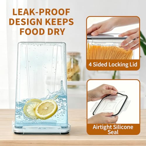 Flour Sugar Storage Containers, 10 Pack Large Airtight Food Storage Containers with Lids for Kitchen Pantry Organization and Storage, BPA Free Plastic Canisters Sets for Cereal, Rice and Baking - My Kitchen Products