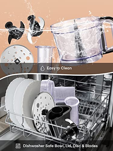 FOHERE Food Processor, 12 Cup, 2-in-1 Feed Chute Food Chopper & Meat Grinder, 500 Watt Motor, BPA Free, Stainless Steel, Procesador de Alimentos for Mincing, Dicing, Shredding, Puree & Kneading Dough - My Kitchen Products