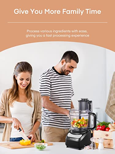 FOHERE Food Processor, 12 Cup, 2-in-1 Feed Chute Food Chopper & Meat Grinder, 500 Watt Motor, BPA Free, Stainless Steel, Procesador de Alimentos for Mincing, Dicing, Shredding, Puree & Kneading Dough - My Kitchen Products