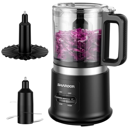 Food Chopper, 4 Cup Mini and Fast Food Processor, Electric Meat Grinder with 2 Speed, 4 Stainless Steel Blades, and Whisk, 400W Power for Chopping, Mixing, Emulsifying, Puree and Whisking, BPA-Free - My Kitchen Products