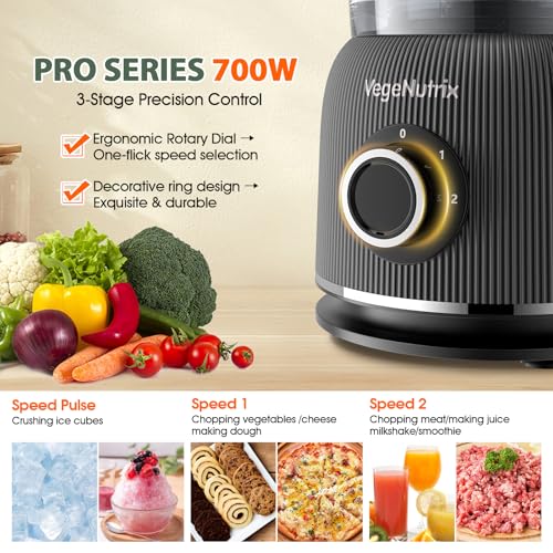 Food Processor and Blender Combo, 88 oz Food Chopper for Meat, Vegetable and Dough, 70 oz 700W Glass Jar Blender with 2 Speeds and Pulse for Smoothie, Nutrient Extractions, and More - My Kitchen Products