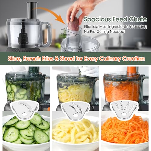 Food Processor and Blender Combo, 88 oz Food Chopper for Meat, Vegetable and Dough, 70 oz 700W Glass Jar Blender with 2 Speeds and Pulse for Smoothie, Nutrient Extractions, and More - My Kitchen Products