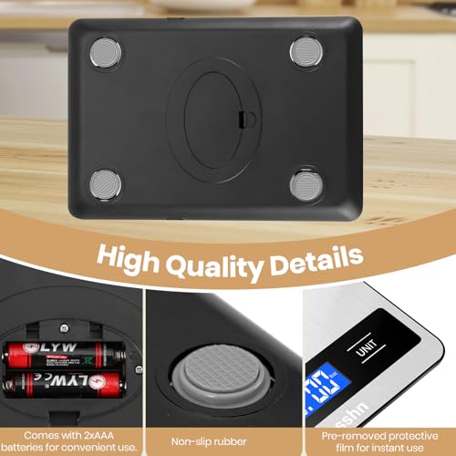 Food Scale, 11lb Kitchen Scale with 0.05oz/1g Precision, 6 Units Tare Function & LCD Display, Stainless Steel Digital Scale for Baking, Cooking, Meal Prep - Kitchen Gadgets & Gifts, Home Essentials - My Kitchen Products