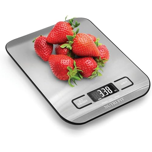 Food Scale, Kitchen Scales Digital Weight Food Grams and Ounces for Weight Loss Baking Cooking of NUTRI FIT, Max 11lb 1g Increment, Backlight LCD Smart Tare Stainless Steel, Easy to Use, AAA Battery - My Kitchen Products