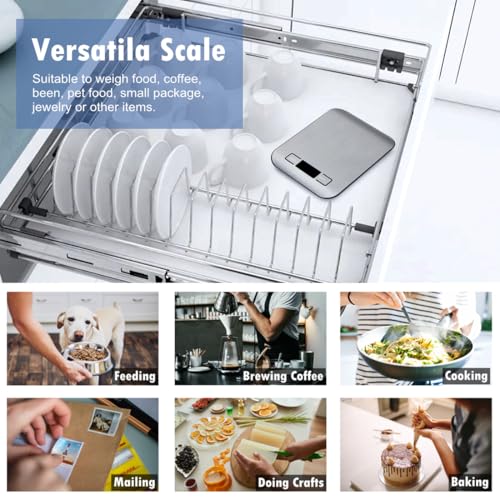 Food Scale, Kitchen Scales Digital Weight Food Grams and Ounces for Weight Loss Baking Cooking of NUTRI FIT, Max 11lb 1g Increment, Backlight LCD Smart Tare Stainless Steel, Easy to Use, AAA Battery - My Kitchen Products