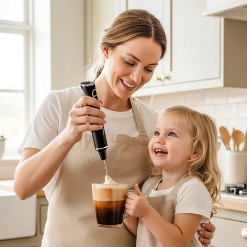 FoodVille MF06 Rechargeable Milk Frother 1800 Mah with 9 Speed and 3 Frother, LED Display Screen, Storage Stand, for Coffee Milk Foam, Cappuccino, Latte, Keto Diet, Protein Powder, Matcha, Bulletproof - My Kitchen Products