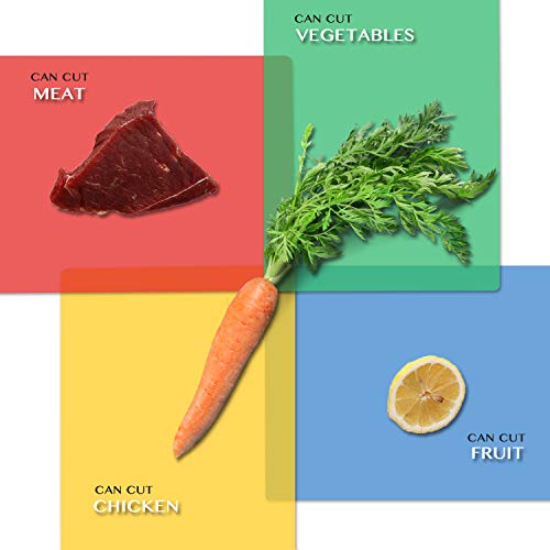 Fotouzy Plastic Cutting Boards for Kitchen, Flexible Cutting Mats Set of 7, BPA-Free, Non-Porous, Dishwasher Safe, 15x12 In, 7 Translucent Colors - My Kitchen Products