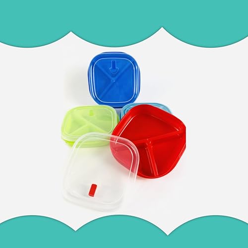 Freedom Farms Microwave Food Storage Tray Containers - 3-Compartment Divided Section - BPA Free Plates w/Vented Lid - For Leftovers or Lunch, Meal & Food Prep (2 Containers) - My Kitchen Products