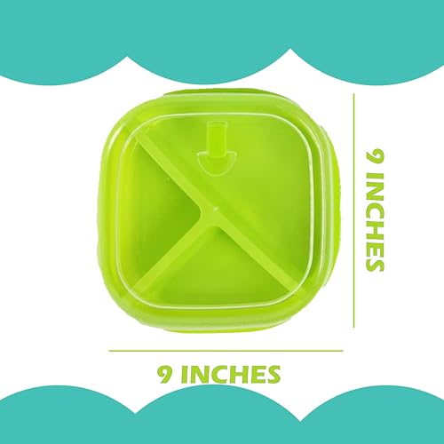 Freedom Farms Microwave Food Storage Tray Containers - 3-Compartment Divided Section - BPA Free Plates w/Vented Lid - For Leftovers or Lunch, Meal & Food Prep (2 Containers) - My Kitchen Products