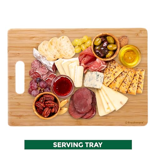 Freshware Bamboo Cutting Board Set of 3, Wooden Cutting Boards for Kitchen, Knife Friendly Food Grade Chopping Board, Lightweight with Hanging Hole for Easy Storage - My Kitchen Products