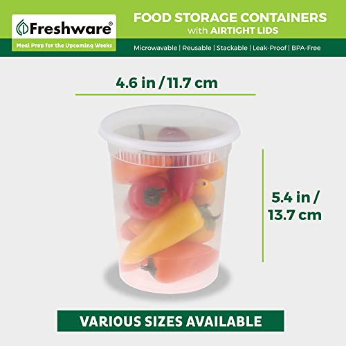 Freshware Food Storage Containers [24 Set] 32 oz Plastic Deli Containers with Lids, Slime, Soup, Meal Prep Containers | BPA Free | Stackable | Leakproof | Microwave/Dishwasher/Freezer Safe - My Kitchen Products