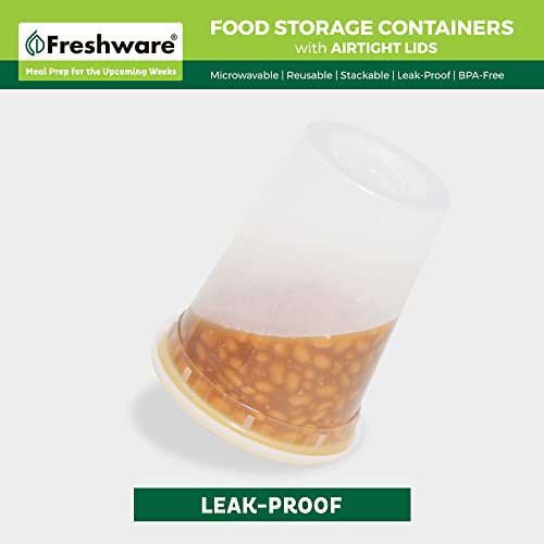 Freshware Food Storage Containers [24 Set] 32 oz Plastic Deli Containers with Lids, Slime, Soup, Meal Prep Containers | BPA Free | Stackable | Leakproof | Microwave/Dishwasher/Freezer Safe - My Kitchen Products