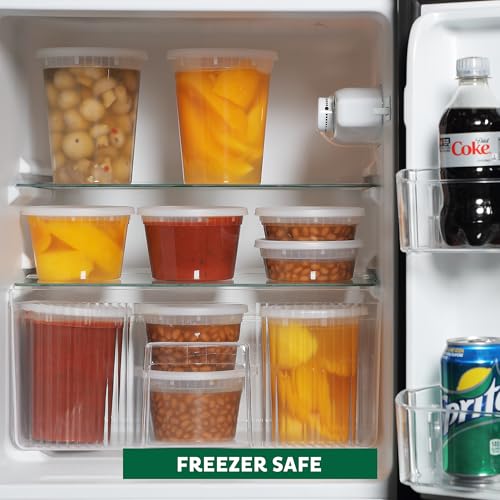 Freshware Food Storage Containers [50 Set] 16 oz Plastic Deli Containers with Lids, Slime, Soup, Meal Prep Containers | BPA Free | Stackable | Leakproof | Microwave/Dishwasher/Freezer Safe - My Kitchen Products