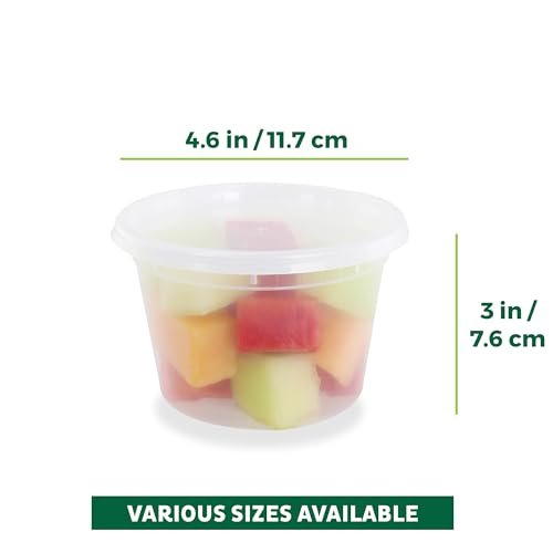 Freshware Food Storage Containers [50 Set] 16 oz Plastic Deli Containers with Lids, Slime, Soup, Meal Prep Containers | BPA Free | Stackable | Leakproof | Microwave/Dishwasher/Freezer Safe - My Kitchen Products