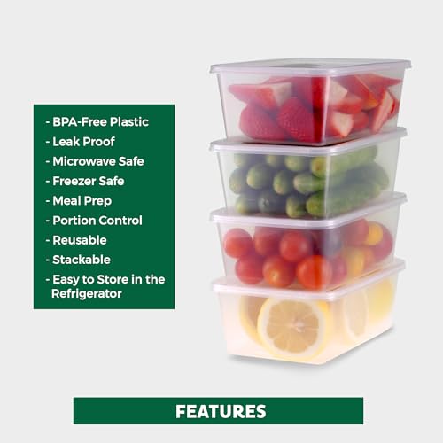 Freshware Food Storage Containers [50 Set] 25 oz Plastic Deli Containers with Lids, Slime, Soup, Meal Prep Containers, BPA Free, Stackable, Leakproof, Microwave, Dishwasher and Freezer Safe - My Kitchen Products