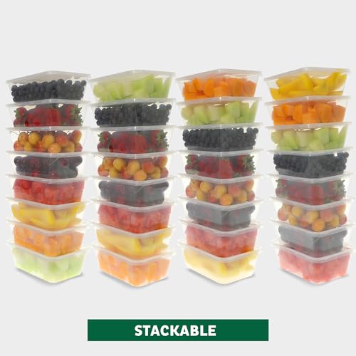 Freshware Food Storage Containers [50 Set] 25 oz Plastic Deli Containers with Lids, Slime, Soup, Meal Prep Containers, BPA Free, Stackable, Leakproof, Microwave, Dishwasher and Freezer Safe - My Kitchen Products