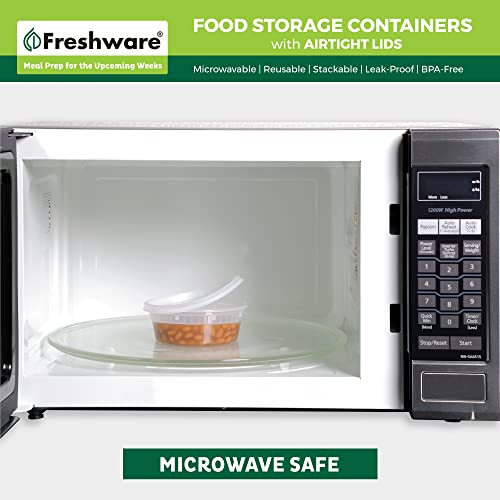 Freshware Food Storage Containers [50 Set] 8 oz Plastic Deli Containers with Lids, Slime, Soup, Meal Prep Containers | BPA Free | Stackable | Leakproof | Microwave/Dishwasher/Freezer Safe - My Kitchen Products