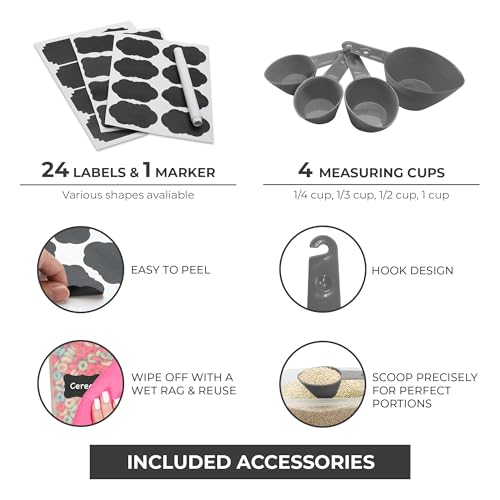 Freshware Kitchen Storage Containers with Lids, 48 PCS Airtight Food Storage Containers, Plastic Kitchen Containers, Pantry Containers for Cereal, Dry Food, Includes Labels, Marker & Measuring Spoons - My Kitchen Products