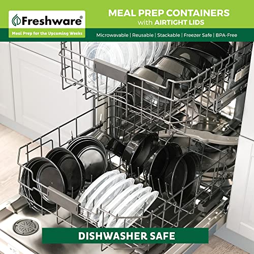 Freshware Meal Prep Bowl Containers [30 Pack] Plastic Bowls with Lids for Soup and Salad, Food Storage Bento Box, BPA Free, Stackable, Lunch Boxes, Microwave/Dishwasher/Freezer Safe (28 oz) - My Kitchen Products