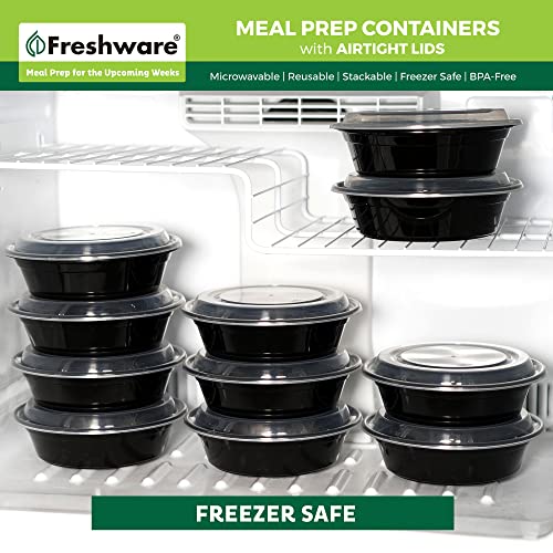 Freshware Meal Prep Bowl Containers [30 Pack] Plastic Bowls with Lids for Soup and Salad, Food Storage Bento Box, BPA Free, Stackable, Lunch Boxes, Microwave/Dishwasher/Freezer Safe (28 oz) - My Kitchen Products