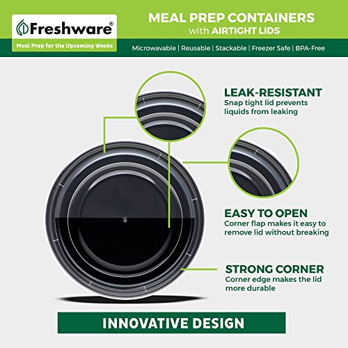 Freshware Meal Prep Bowl Containers [30 Pack] Plastic Bowls with Lids for Soup and Salad, Food Storage Bento Box, BPA Free, Stackable, Lunch Boxes, Microwave/Dishwasher/Freezer Safe (28 oz) - My Kitchen Products