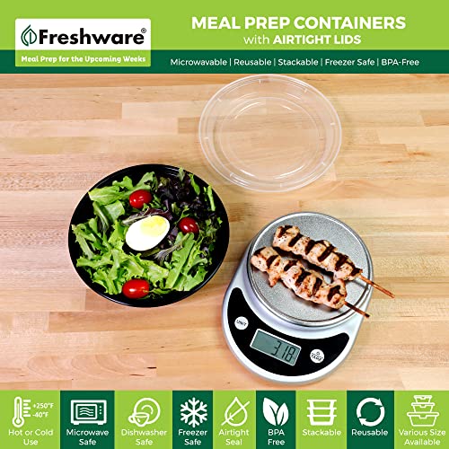 Freshware Meal Prep Bowl Containers [30 Pack] Plastic Bowls with Lids for Soup and Salad, Food Storage Bento Box, BPA Free, Stackable, Lunch Boxes, Microwave/Dishwasher/Freezer Safe (28 oz) - My Kitchen Products