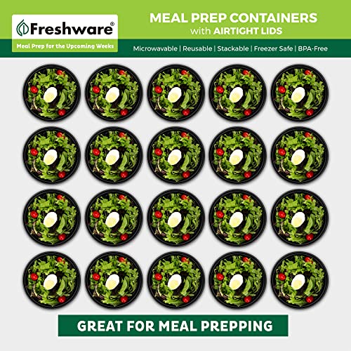 Freshware Meal Prep Bowl Containers [30 Pack] Plastic Bowls with Lids for Soup and Salad, Food Storage Bento Box, BPA Free, Stackable, Lunch Boxes, Microwave/Dishwasher/Freezer Safe (28 oz) - My Kitchen Products