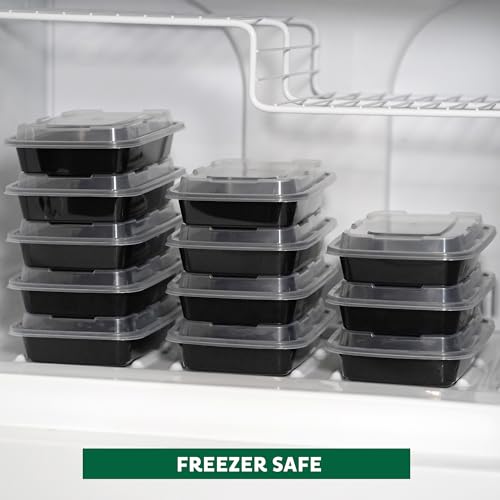 Freshware Meal Prep Containers 15 Count (Pack of 1) Compartment Food Storage Containers with Lids, Bento Box, BPA Free, Stackable, Microwave/Dishwasher/Freezer Safe (28 oz) (Color May Vary) - My Kitchen Products