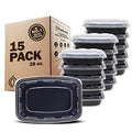 Freshware Meal Prep Containers [15 Pack] 1 Compartment Food Storage Containers with Lids, Bento Box, BPA Free, Stackable, Microwave/Dishwasher/Freezer Safe (28 oz) - My Kitchen Products