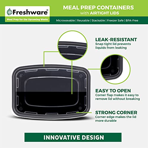 Freshware Meal Prep Containers [50 Pack] 1 Compartment Food Storage Containers with Lids, Bento Box, BPA Free, Stackable, Microwave/Dishwasher/Freezer Safe (16 oz) - My Kitchen Products