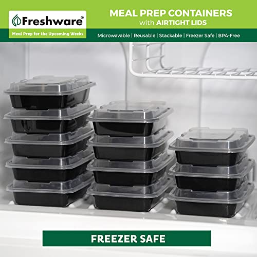 Freshware Meal Prep Containers [50 Pack] 1 Compartment Food Storage Containers with Lids, Bento Box, BPA Free, Stackable, Microwave/Dishwasher/Freezer Safe (16 oz) - My Kitchen Products