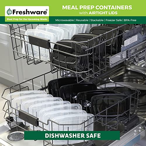 Freshware Meal Prep Containers [50 Pack] 1 Compartment Food Storage Containers with Lids, Bento Box, BPA Free, Stackable, Microwave/Dishwasher/Freezer Safe (16 oz) - My Kitchen Products