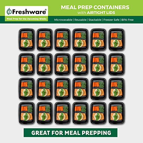 Freshware Meal Prep Containers [50 Pack] 1 Compartment Food Storage Containers with Lids, Bento Box, BPA Free, Stackable, Microwave/Dishwasher/Freezer Safe (16 oz) - My Kitchen Products