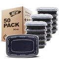 Freshware Meal Prep Containers [50 Pack] 1 Compartment with Lids, Food Storage Containers, Bento Box, BPA Free, Stackable, Microwave/Dishwasher/Freezer Safe (24 oz) - My Kitchen Products