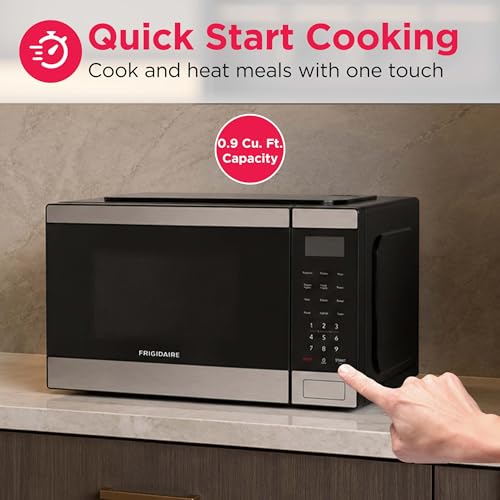 Frigidaire 0.9 CU. FT. Microwave, Digital Control Panel - Auto Cooking Settings - Child Safety Lock - Stainless Steel - My Kitchen Products