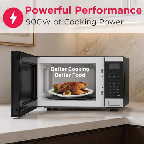 Frigidaire 0.9 CU. FT. Microwave, Digital Control Panel - Auto Cooking Settings - Child Safety Lock - Stainless Steel - My Kitchen Products