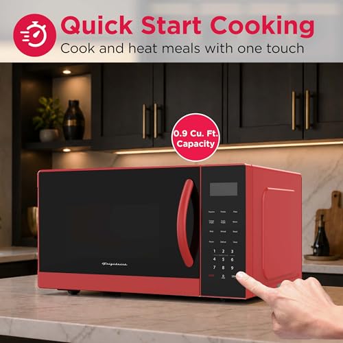 FRIGIDAIRE EMW953RED Microwave Oven, 900 Watts with 10 Power Levels, Red - My Kitchen Products