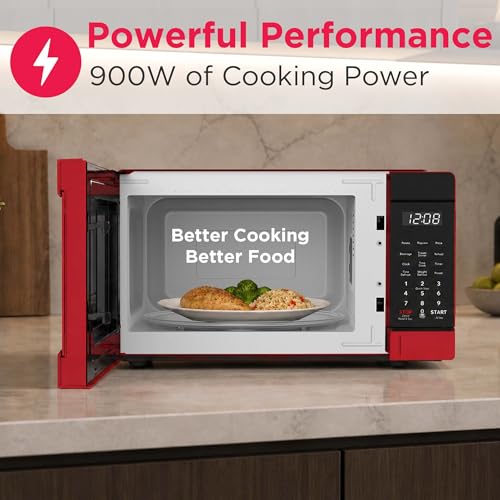 FRIGIDAIRE EMW953RED Microwave Oven, 900 Watts with 10 Power Levels, Red - My Kitchen Products