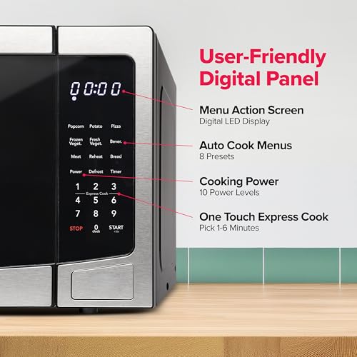 FRIGIDAIRE Stainless Steel Microwave Oven, Multi Function, Programmable, 1.1 Cu Ft 1000-Watt - My Kitchen Products