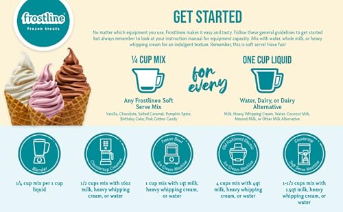 Frostline Vanilla Soft Serve Ice Cream Mix, Lactose & Gluten Free - Just Add Water, Dairy, or Dairy Free Alternative, Use with Blender, Countertop Ice Cream Maker, Soft Serve Machine - 6 lb Bag - My Kitchen Products