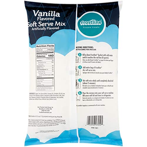 Frostline Vanilla Soft Serve Ice Cream Mix, Lactose & Gluten Free - Just Add Water, Dairy, or Dairy Free Alternative, Use with Blender, Countertop Ice Cream Maker, Soft Serve Machine - 6 lb Bag - My Kitchen Products