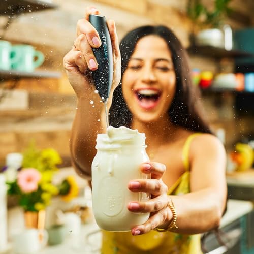 FrothBlast Milk Frother Handheld for Coffee (Foam Maker) Whisk Drink Mixer for Lattes, Cappuccino, Frappe, Matcha, Hot Chocolate - My Kitchen Products