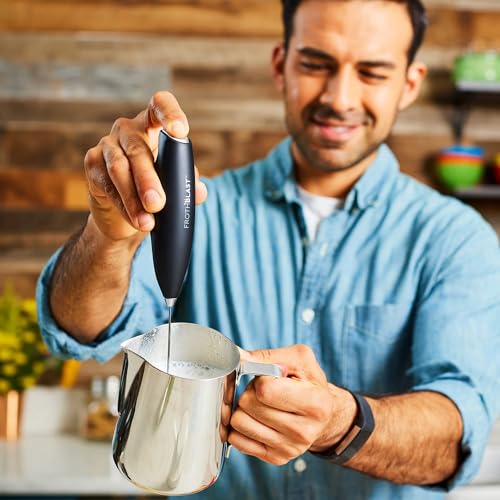 FrothBlast Milk Frother Handheld for Coffee (Foam Maker) Whisk Drink Mixer for Lattes, Cappuccino, Frappe, Matcha, Hot Chocolate - My Kitchen Products