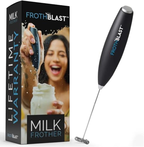 FrothBlast Milk Frother Handheld for Coffee (Foam Maker) Whisk Drink Mixer for Lattes, Cappuccino, Frappe, Matcha, Hot Chocolate - My Kitchen Products
